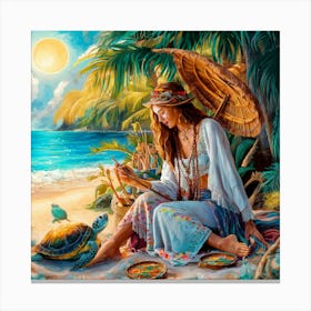 Mermaid On The Beach Canvas Print