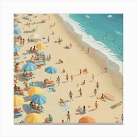 People On The Beach 2 Canvas Print