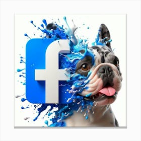 Facebook Logo Splash Canvas Print