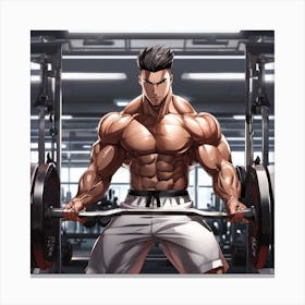 Otaku-Anime Character In The Gym Canvas Print