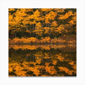 Autumn Trees Reflected In A Lake 7 Canvas Print