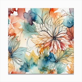 Watercolor Floral Pattern 2 Canvas Print