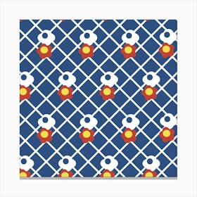 Blue And White Pattern Vintage Canvas Print