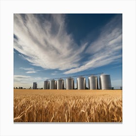 Wheat Field With Silos 2 Canvas Print