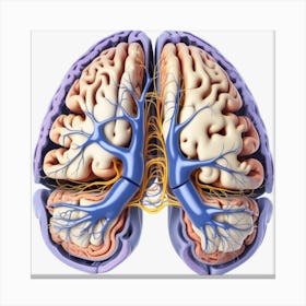 Anatomy Of The Human Brain 6 Canvas Print