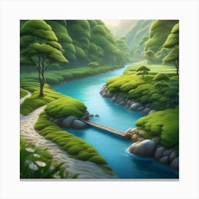 River In The Forest 54 Canvas Print