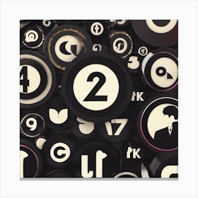 Black And White Buttons Canvas Print