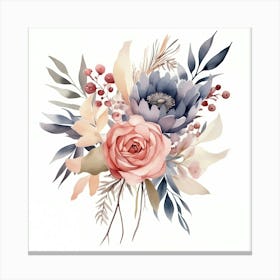 Watercolor Bouquet Of Flowers 1 Canvas Print