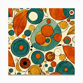 Abstract Circles, Floral Pattern, Abstract Piece With Organic Shapes And Earthy Colors art print Canvas Print