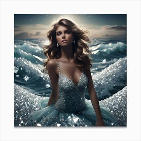 Lady In A Sea Of Diamonds 2 Canvas Print