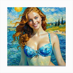 Girl In A Bikini Canvas Print