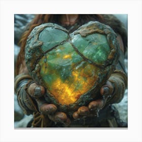 Viking Holding A Heart Canvas Print