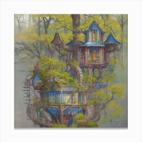 A stunning tree house that is distinctive in its architecture 6 Canvas Print