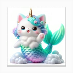 Mermaid Caticorn 6 Canvas Print