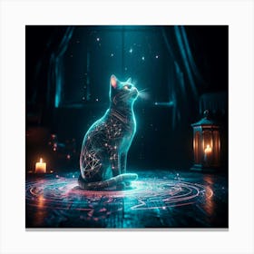 Cat In The Dark Canvas Print