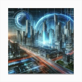 Futuristic Cityscape 4 Canvas Print