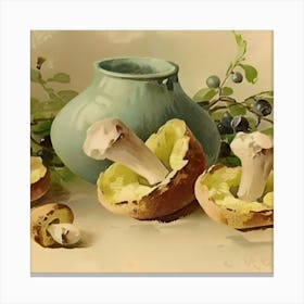 Mushrooms In A Vase Canvas Print