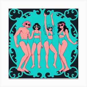 Sexy Girls In Bikinis Canvas Print