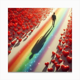 Rainbow And Hearts 1 Canvas Print