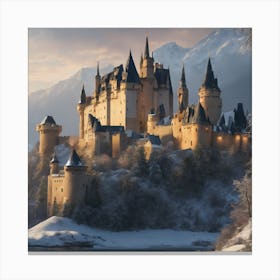 Castle In The Snow Canvas Print