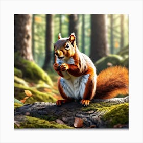 Squirrel In The Forest 335 Canvas Print
