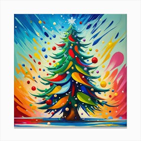 Christmas Tree Oil Painting Canvas Print