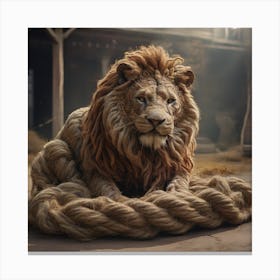 A Lion made of rope 1 Canvas Print