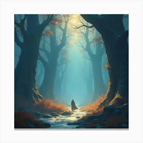 Man In A Forest Canvas Print