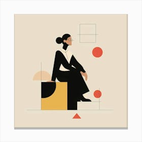 Woman Sitting On A Box Canvas Print