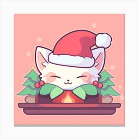 Santa Cat Canvas Print