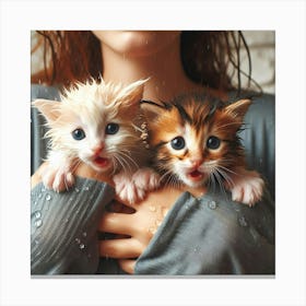 Wet Kittens Canvas Print