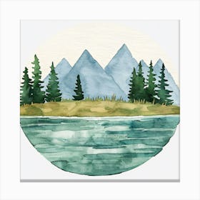 Watercolor Landscape Painting 1 Canvas Print