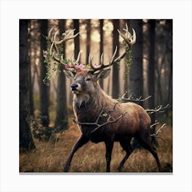 Deer In The Woods Canvas Print