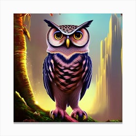 Owl In The Forest 1 Canvas Print