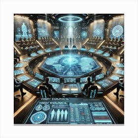 A Detailed Futuristic Scene Showcasing The Respon Canvas Print