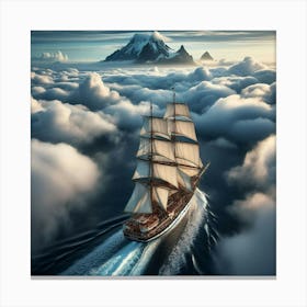 Sailing Ship In The Clouds 3 Canvas Print