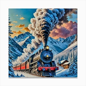 Train In The Snow 1 Canvas Print