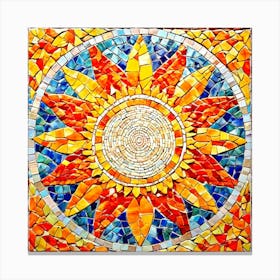 Mosaic Sun A Sun Created From A Mosaic Of Small Tiles 5 Canvas Print