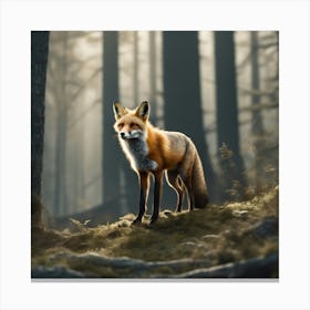 Red Fox In The Forest 31 Canvas Print