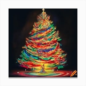 Craiyon 150836 Detailed Christmas Tree Colored Pencil Drawing In Rembrandt Style Canvas Print