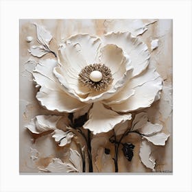 Large white poppy flower 1 Canvas Print