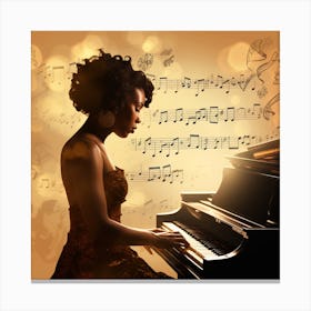 Woman Playing Piano 1 Canvas Print