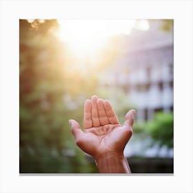 Hand Reaching Up To The Sun Canvas Print