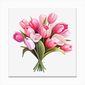 Bouquet Of Pink Tulips Canvas Print