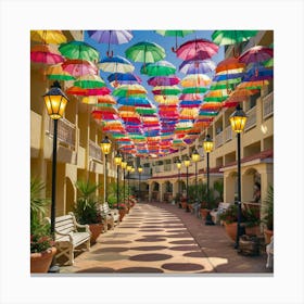 Colorful Umbrellas Canvas Print