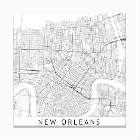 New Orleans Map Canvas Print