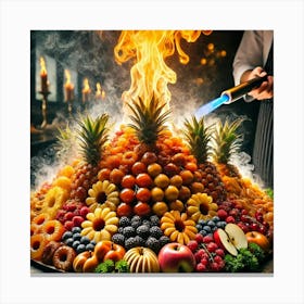 Sovereign Flame Flame Touched Fruit Display Canvas Print