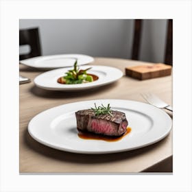 Steak On A Plate Canvas Print