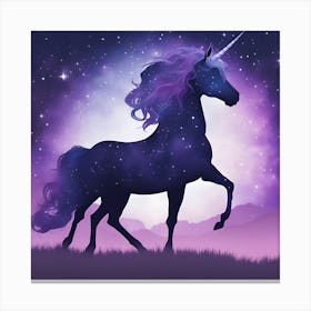 Unicorn In The Night Sky Canvas Print