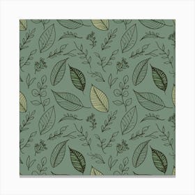 Seamless Pattern With Leaves Canvas Print